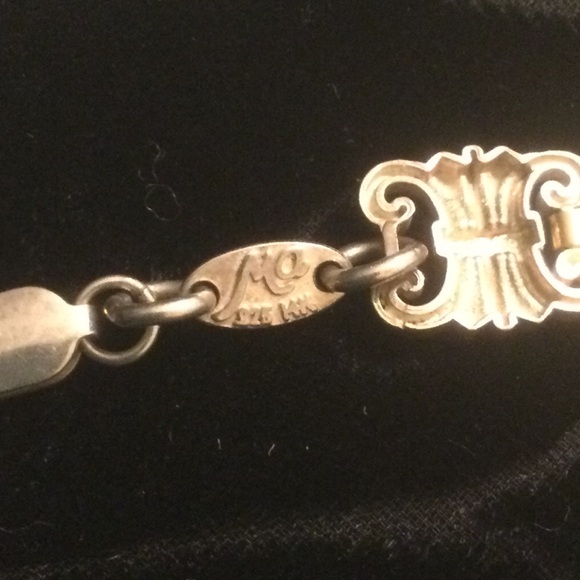 Michael Anthony Sterling With 14K Gold Links Scrollwork Panel Bracelet - Picture 6 of 8